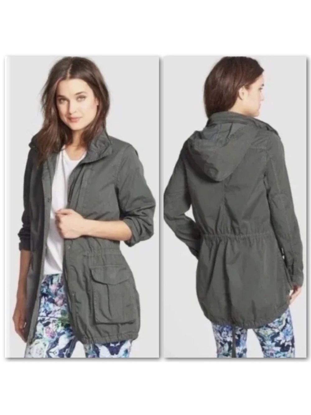 James Perse Yosemite Hooded Parka Utility Jacket Taupe Grey Size 2